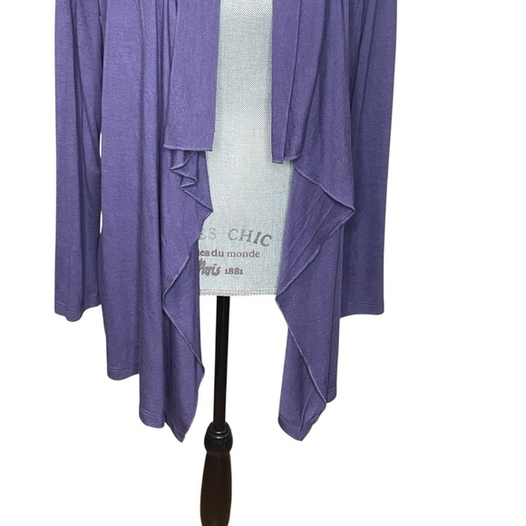 Coldwater Creek Open Front Waterfall Top Hi-Low Hem Periwinkle Purple Sz XS - Picture 4 of 10